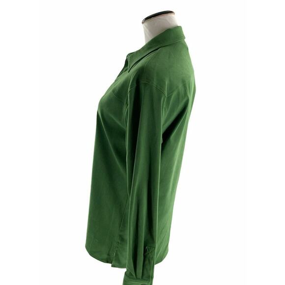 Casual Corner Shirt Jacket Womens Size Medium Long Sleeve Green Button Up Casual - Picture 2 of 6
